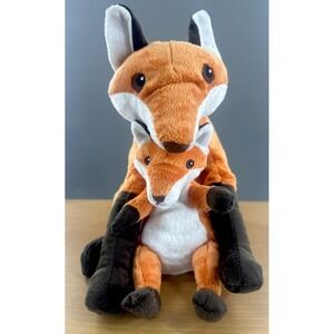 IKEA Vandring RAV Orange Fox Mother 13" and Baby 8" Plush Stuffed Animal Set
